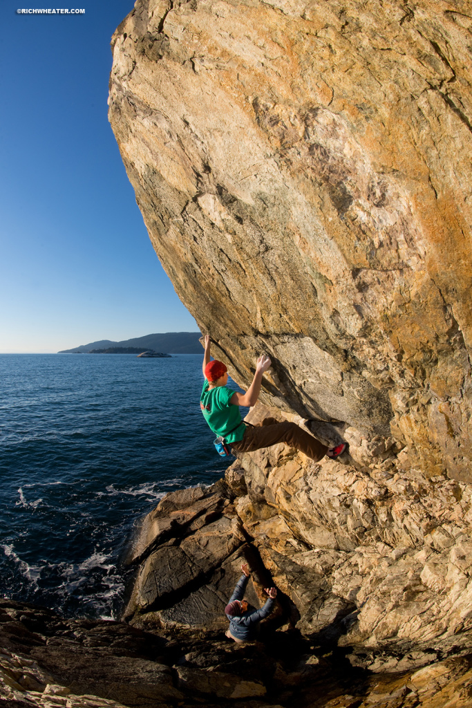Rock climbing in West Vancouver, British Columbia, Canada